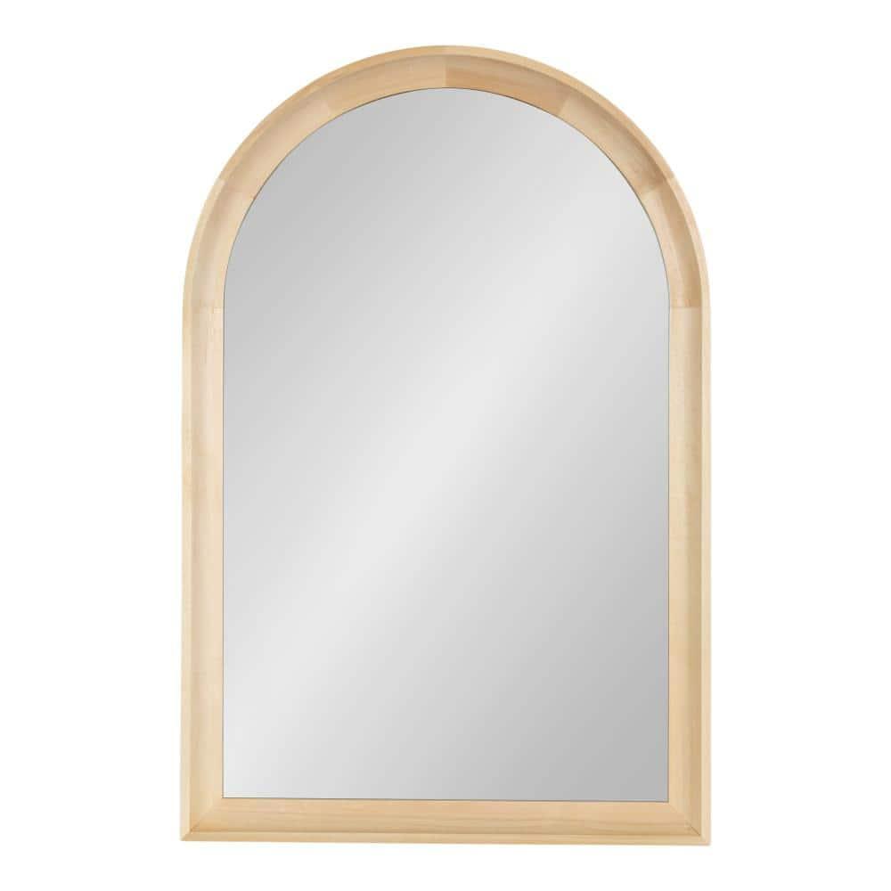 20"x30" Hatherleigh Arch Wood Wall Mirror Natural: Durable, Light Finish - Kate & Laurel All Things Decor