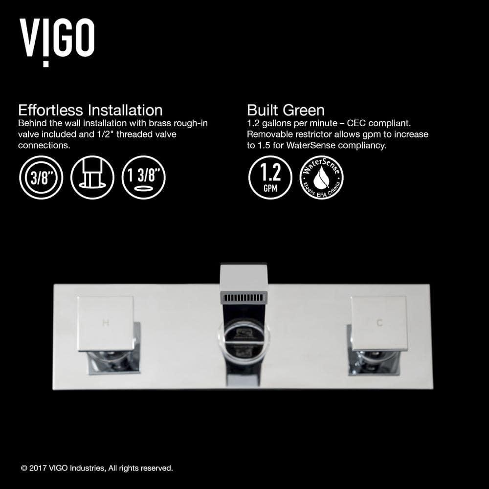 Titus 3" H Two Handle WaterSense Wall Mount Bathroom Faucet