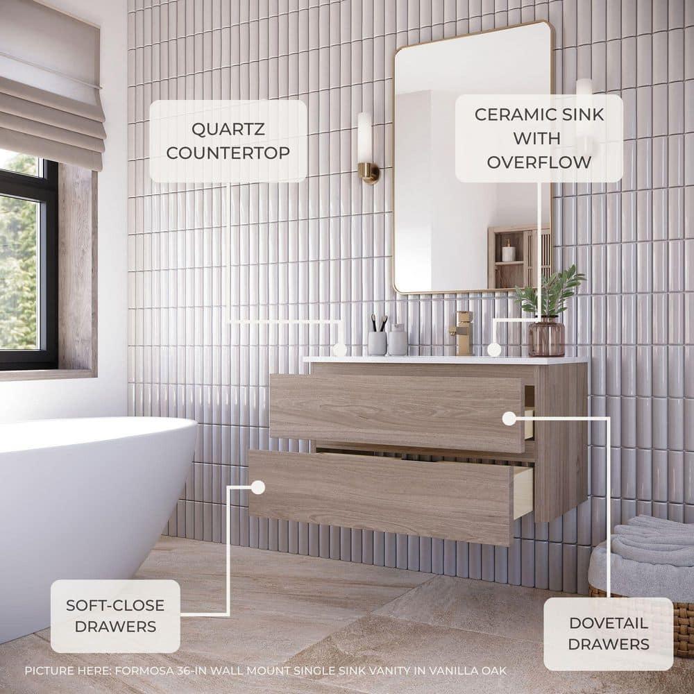 Fresca Formosa 60" Wall Mount Floating Double Sink Modern Bathroom Vanity with Top, Sinks and Mirrors - Faucets Not Included