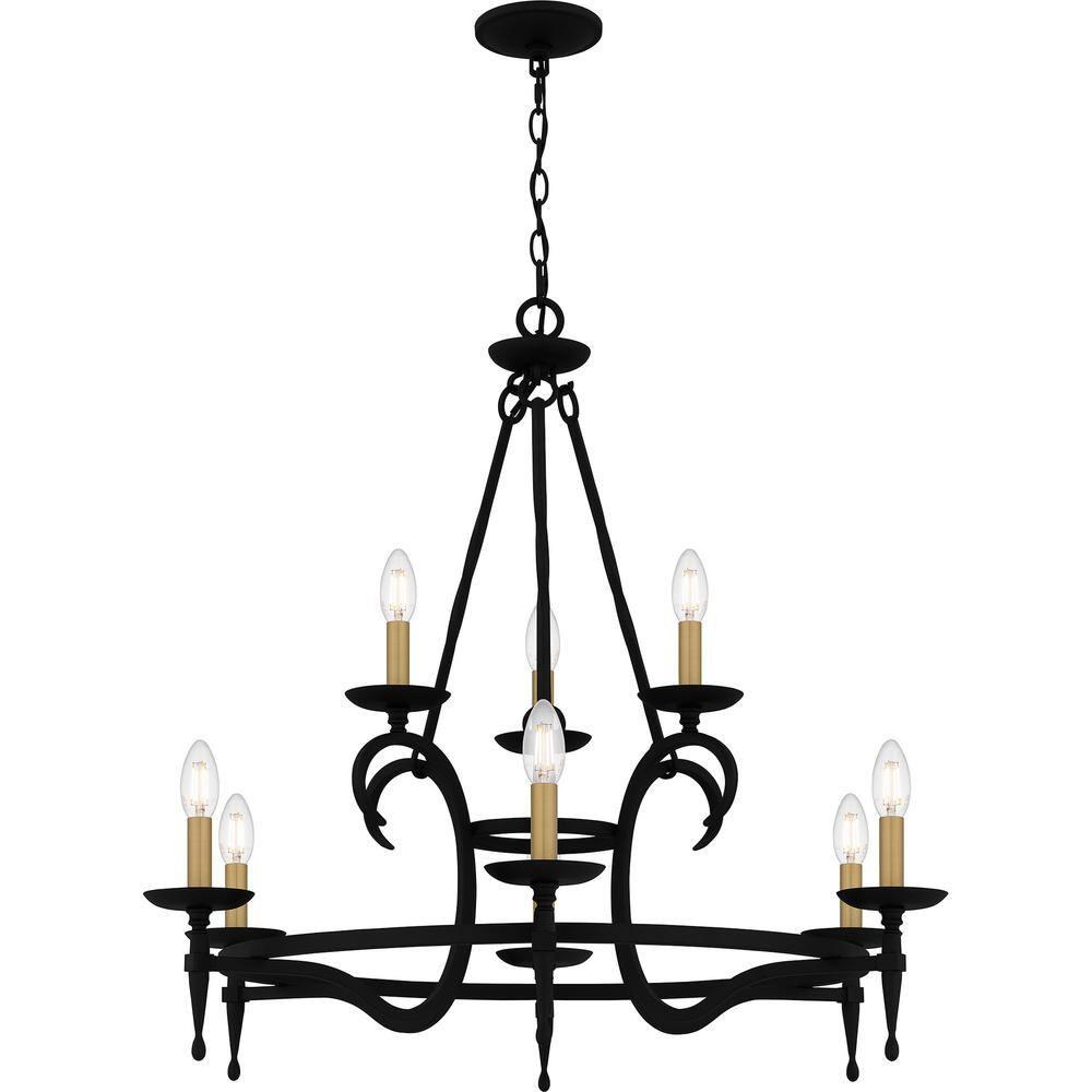 Quoizel Lighting Octavia 9 - Light Chandelier in  Earth Black