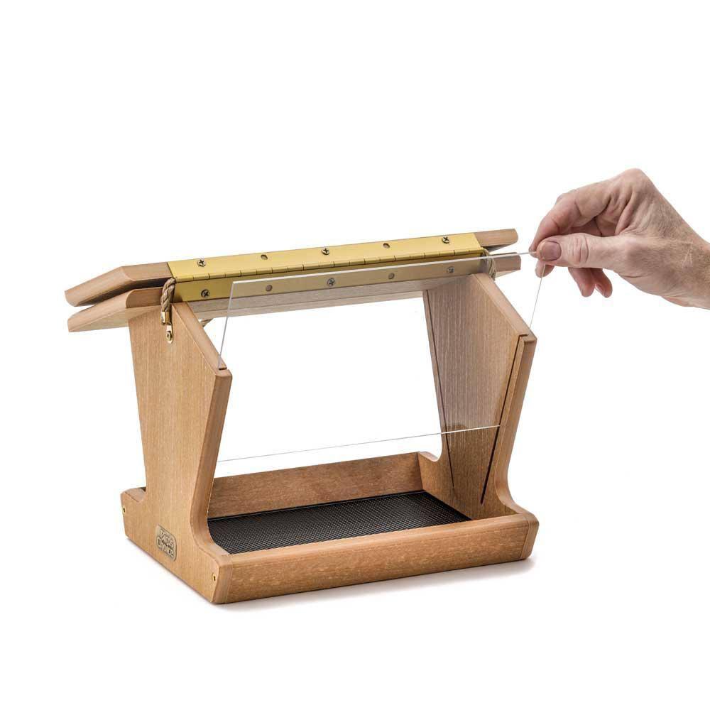 Birds Choice Hopper Bird Feeder Spruce Creek Collection in Brazilian Walnut Recycled Plastic