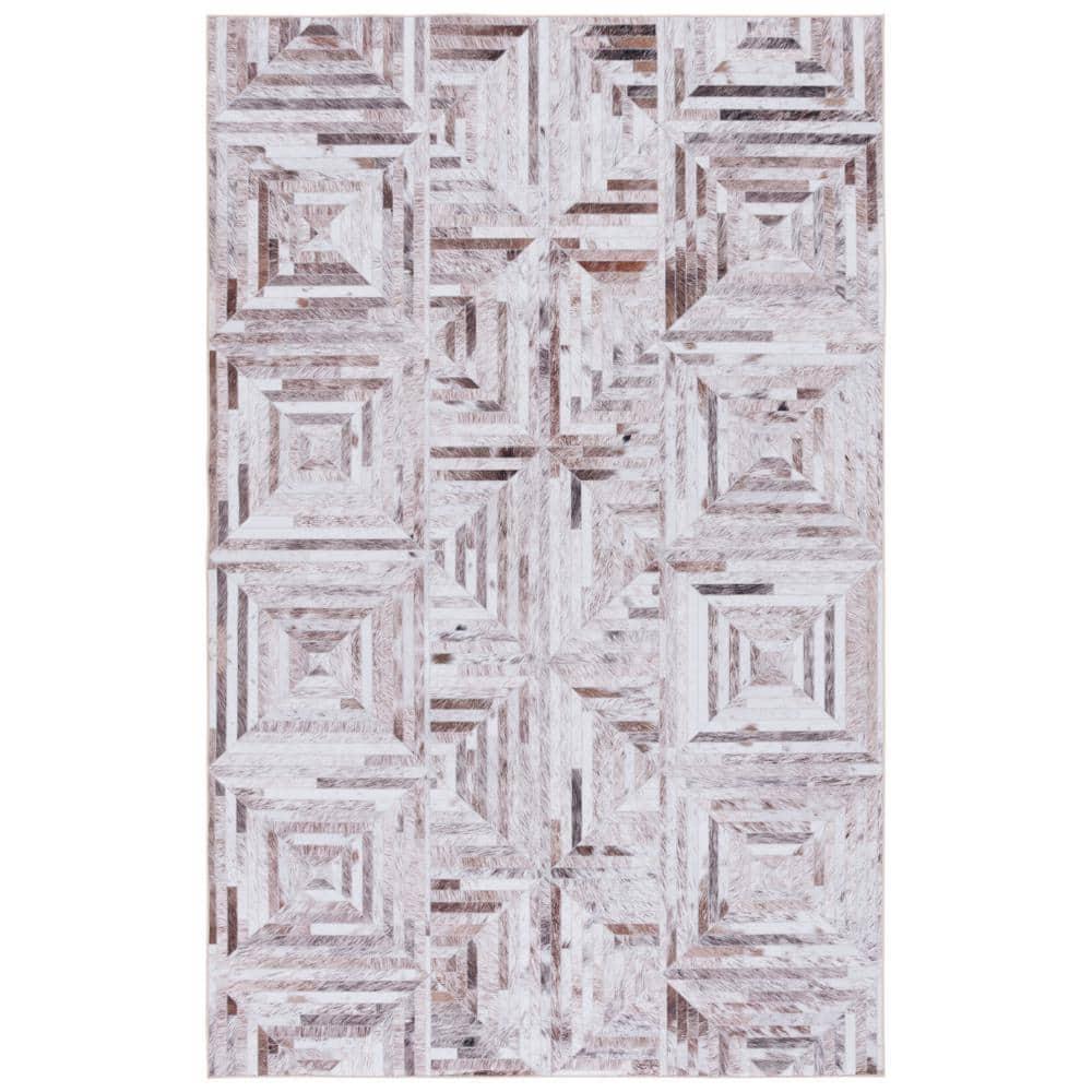 Faux Hide FAH549 Power Loomed Machine Washable Area Rug - Beige/Brown - 8'x10' - Safavieh.