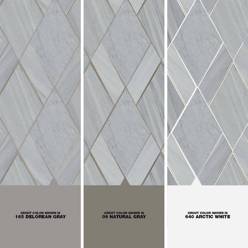 Mehko 11.81 in. x 14.96 in. Polished Marble and Brass Wall Tile