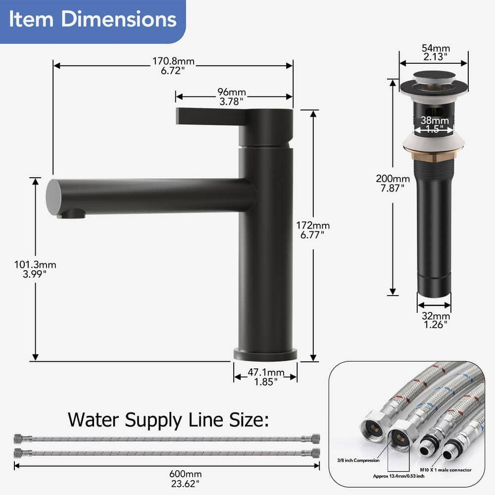 Single-Hole Single-handle Bathroom Faucet with Drain Assembly