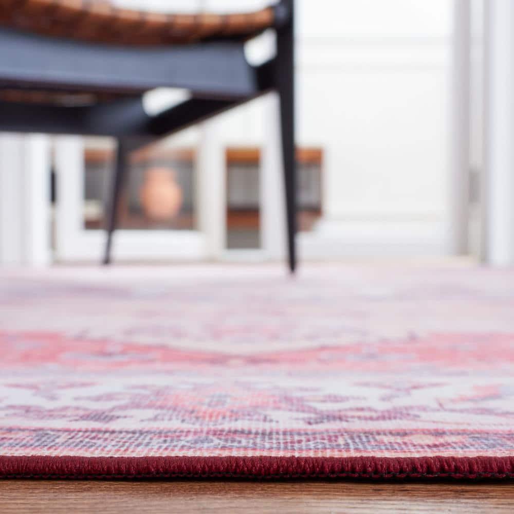 Tucson TSN163 Power Loomed Machine Washable Area Rug - Rust/Beige - 6'x6' - Safavieh.