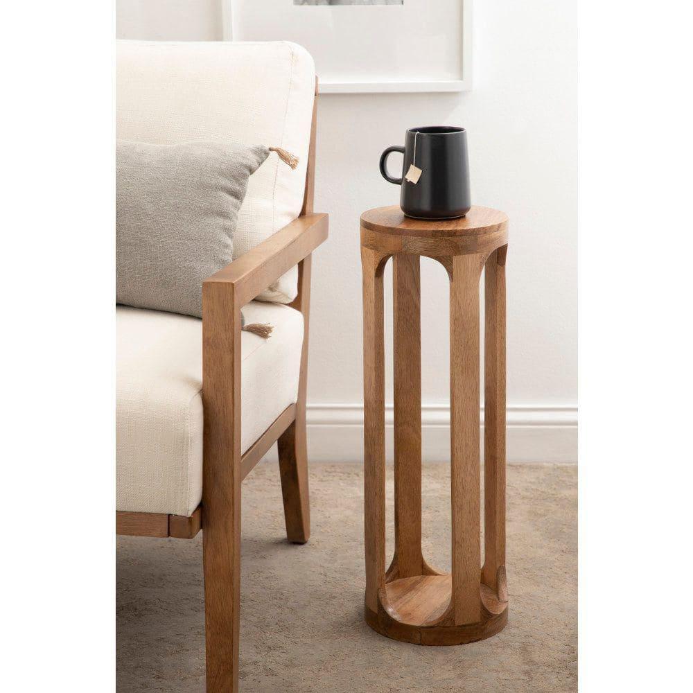 Kate and Laurel Dahl Round Wood Drink Table, 8x8x23, Natural