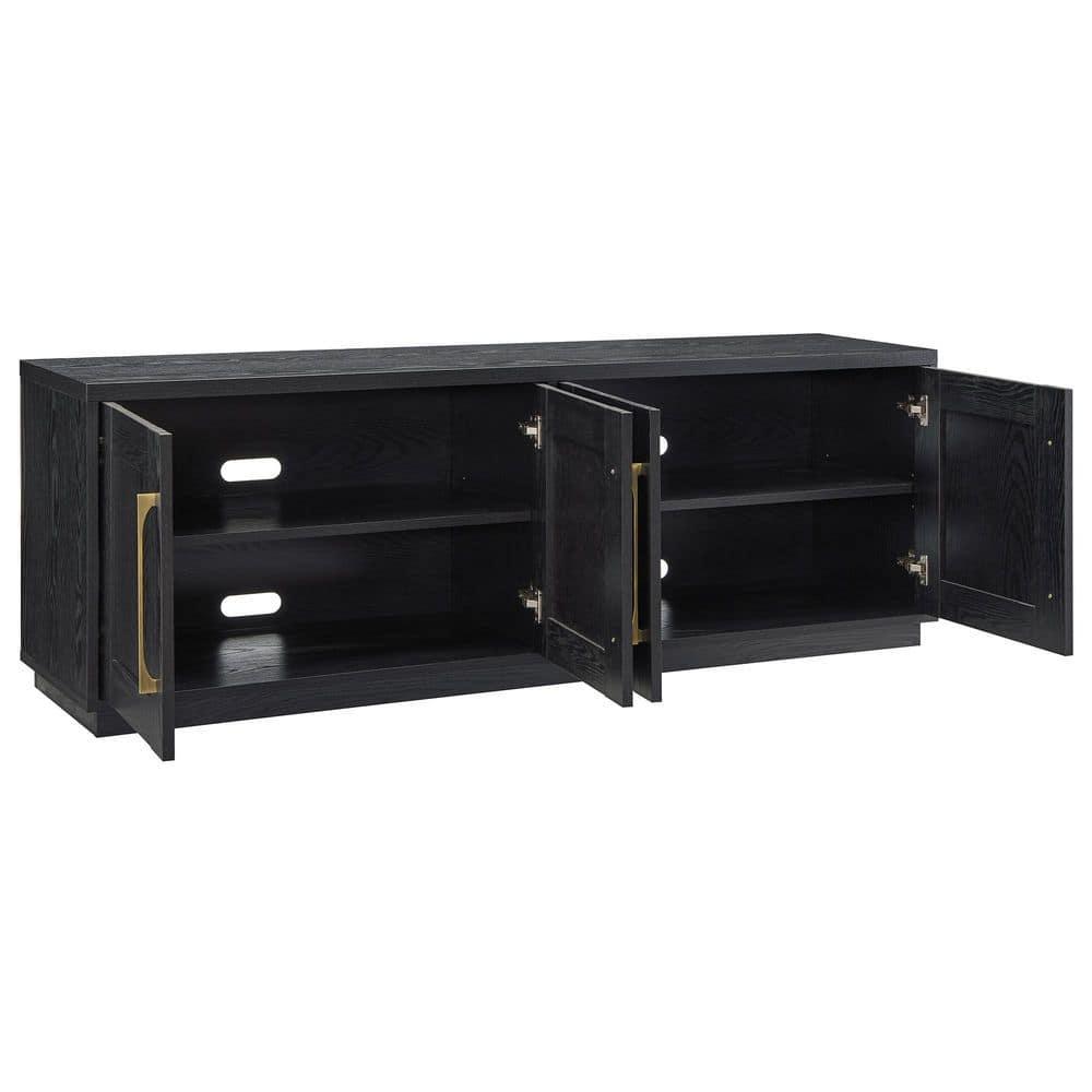 Evelyn&Zoe Tillman Rectangular TV Stand for TV's up to 75", Black Grain