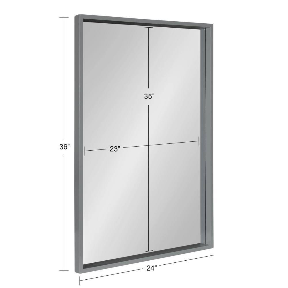 24" x 36" Travis Framed Decorative Wall Mirror Gray - Kate & Laurel All Things Decor