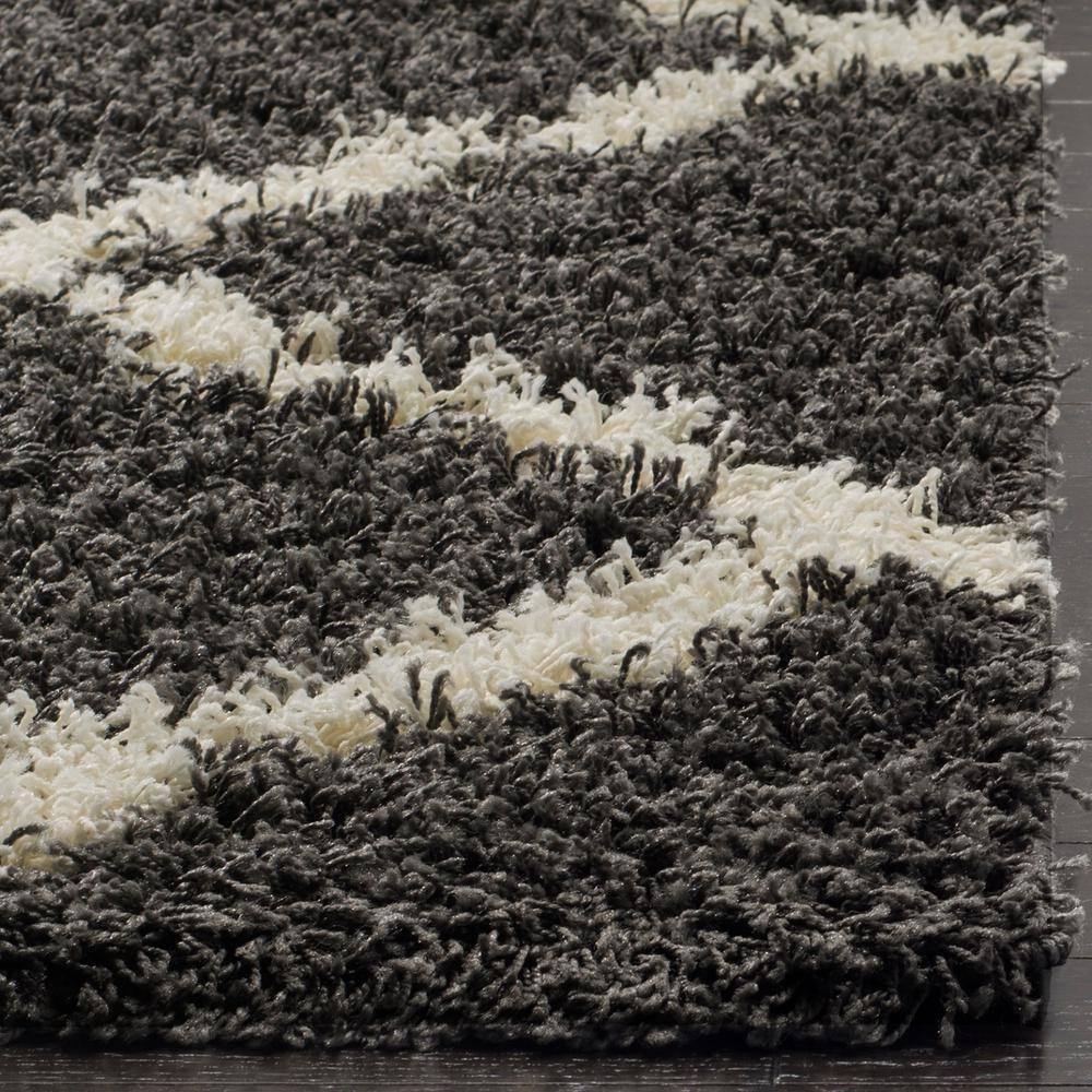 Dallas Shag SGD257 Power Loomed Area Rug - Dark Grey/Ivory - 6'x6' - Safavieh.