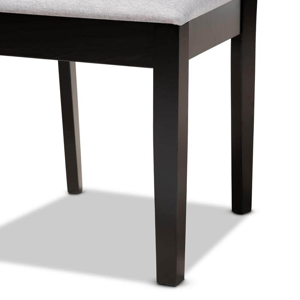 Baxton Studio Jackson Gray Upholstered Espresso Wood 4-Piece Dining Chair Set