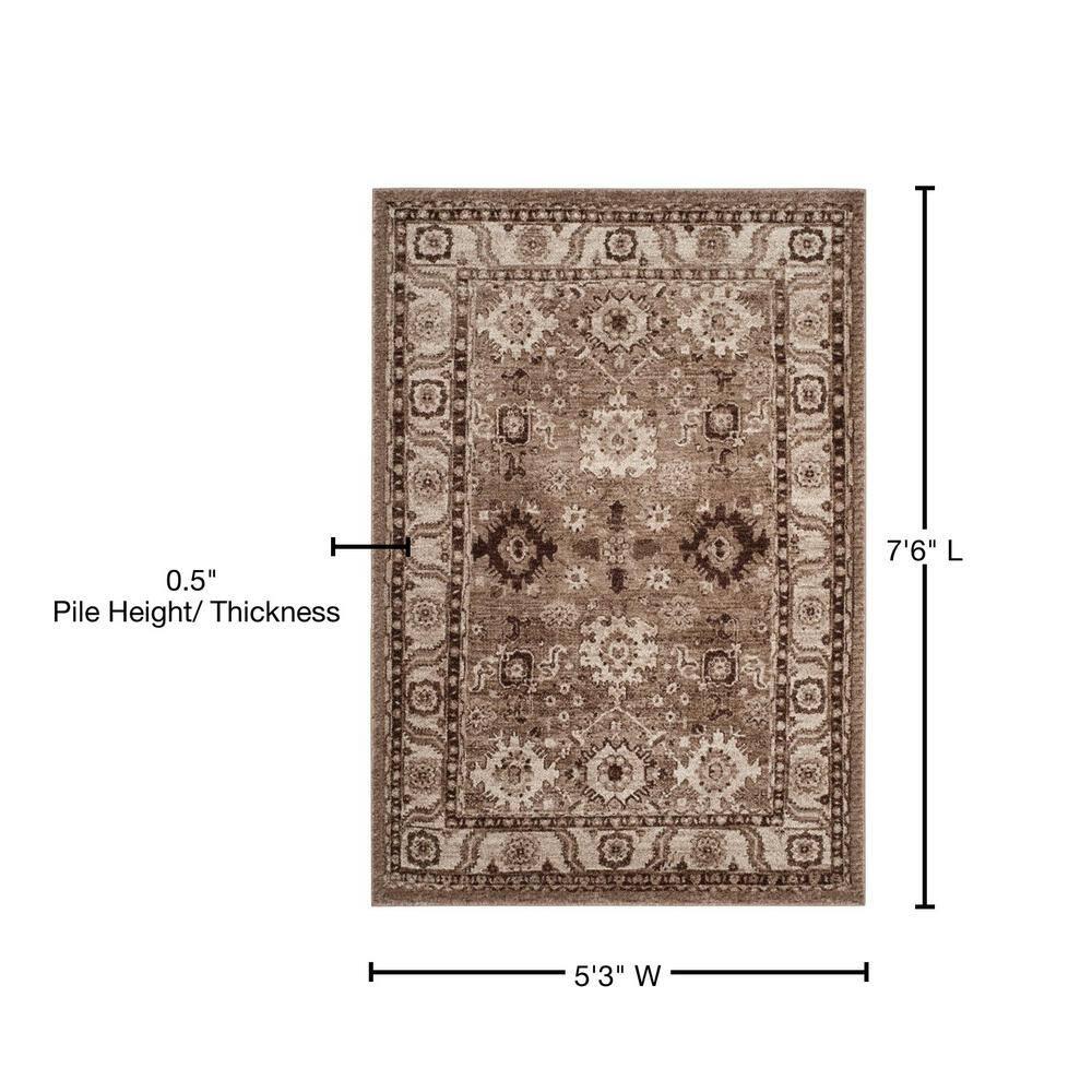 Vintage Hamadan VTH214 Power Loomed Indoor Area Rug - Taupe - 5'3"x7'6" - Safavieh.