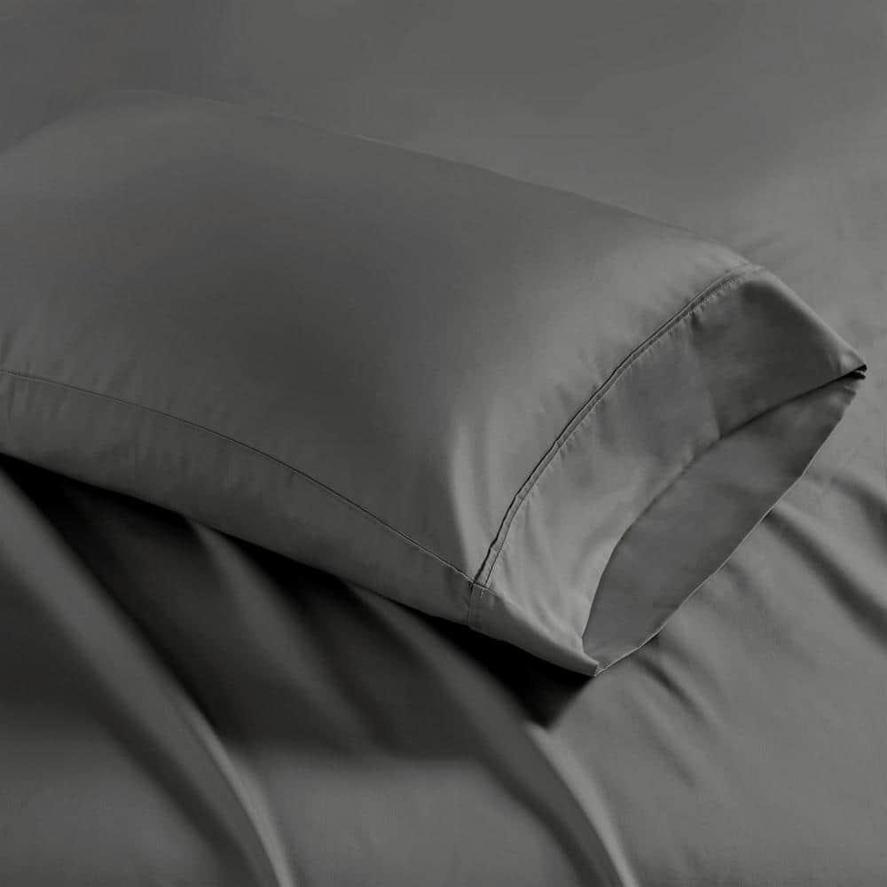 Queen 1500 Thread Count Cotton Blend 4pc Sheet Set Charcoal