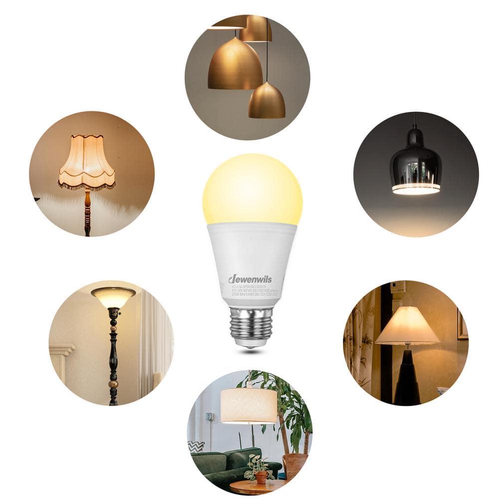 DEWENWILS 3 Way Light Bulbs Soft White, 40/60/100W Equivalent, 2700K LED Light Bulbs E26 Medium Base, 500/1000/1600LM, 4-Pack
