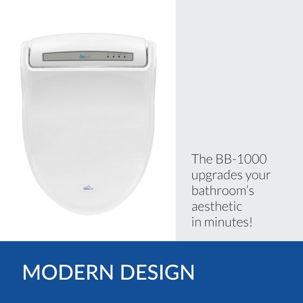Bio Bidet by BEMIS 7ZBB1000R DRY BB1000 Round Bidet Toilet Seat, Electric, Warm Water with Air Dryer + 6 Bidet Towels