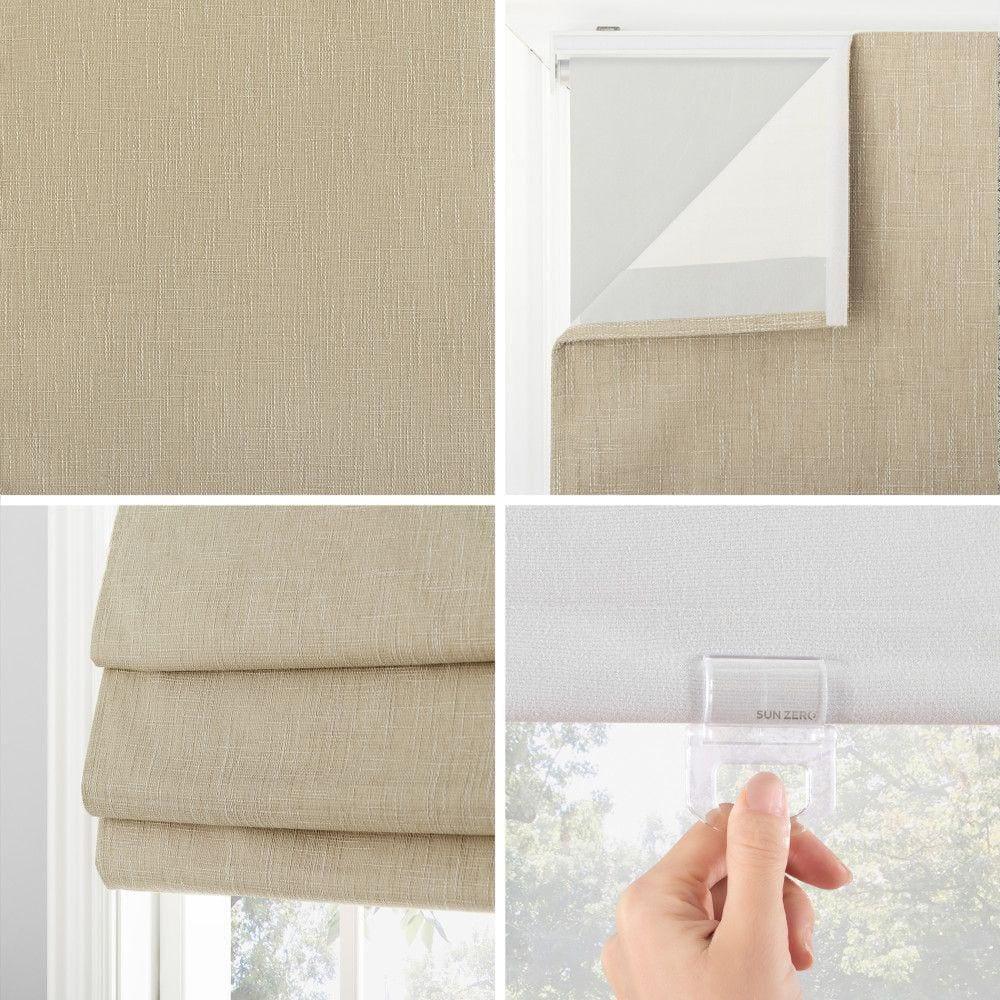 Sun Zero Pryer Textured 100% Blackout Cordless Roman Shade