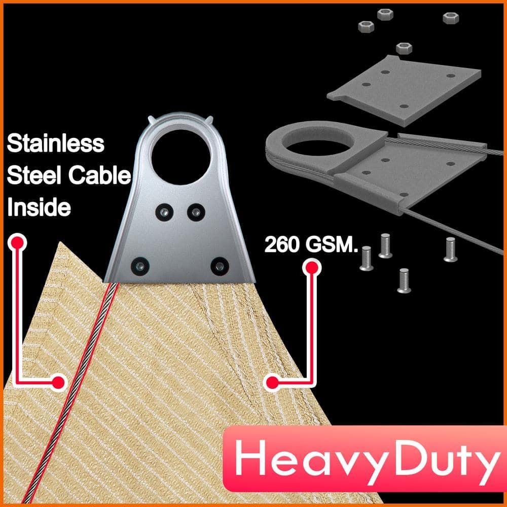 ColorTree Customizable 260 GSM Heavy-Duty Super Ring Sun Shade Sail – Durable & UV-Resistant