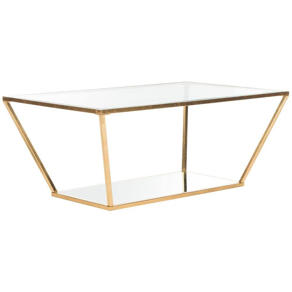 Allene Coffee Table - Gold/Clear - Safavieh
