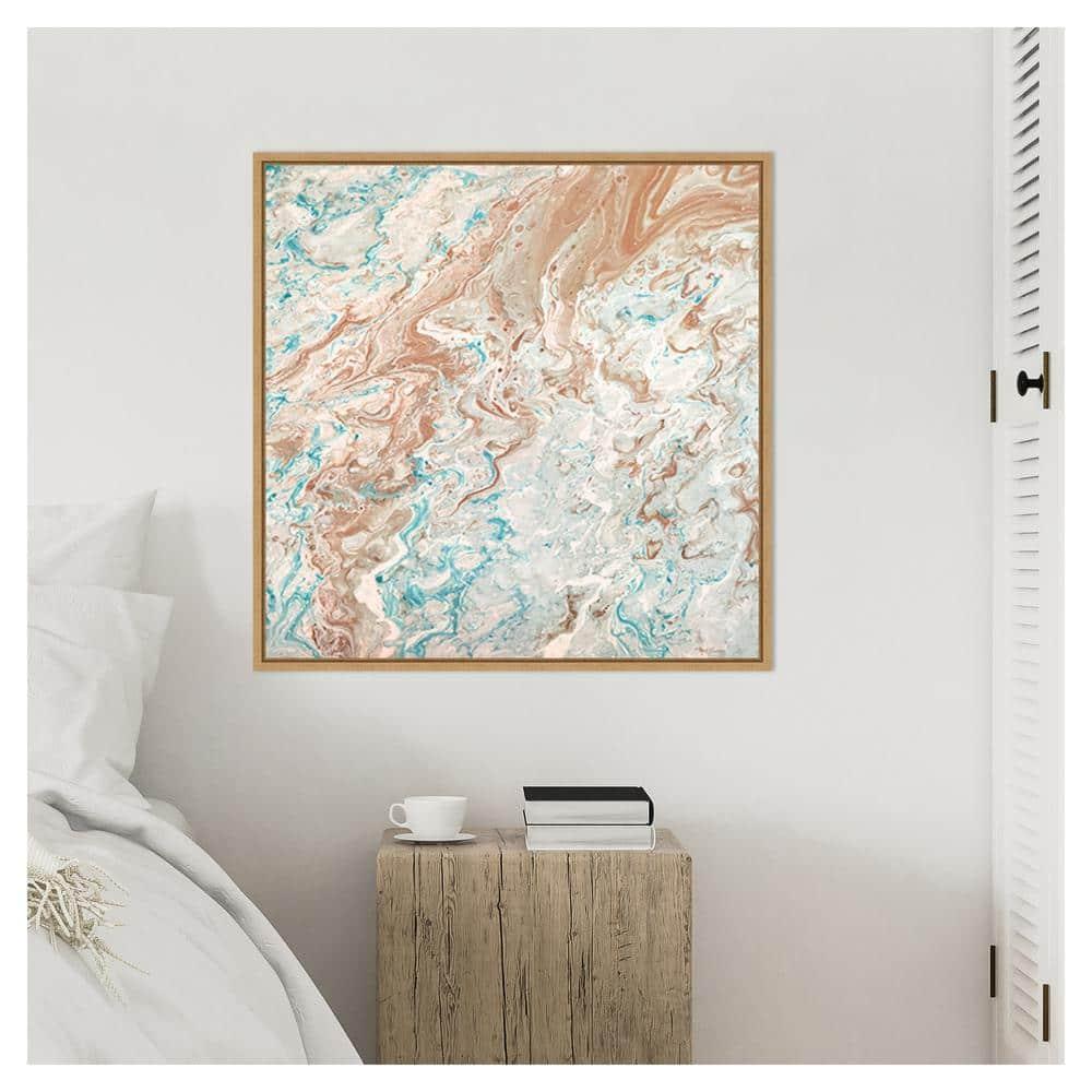 Amanti Art 30"x30" Wild Lagoons Abstract by Marie Elaine Cusson Framed Canvas Wall Art Print