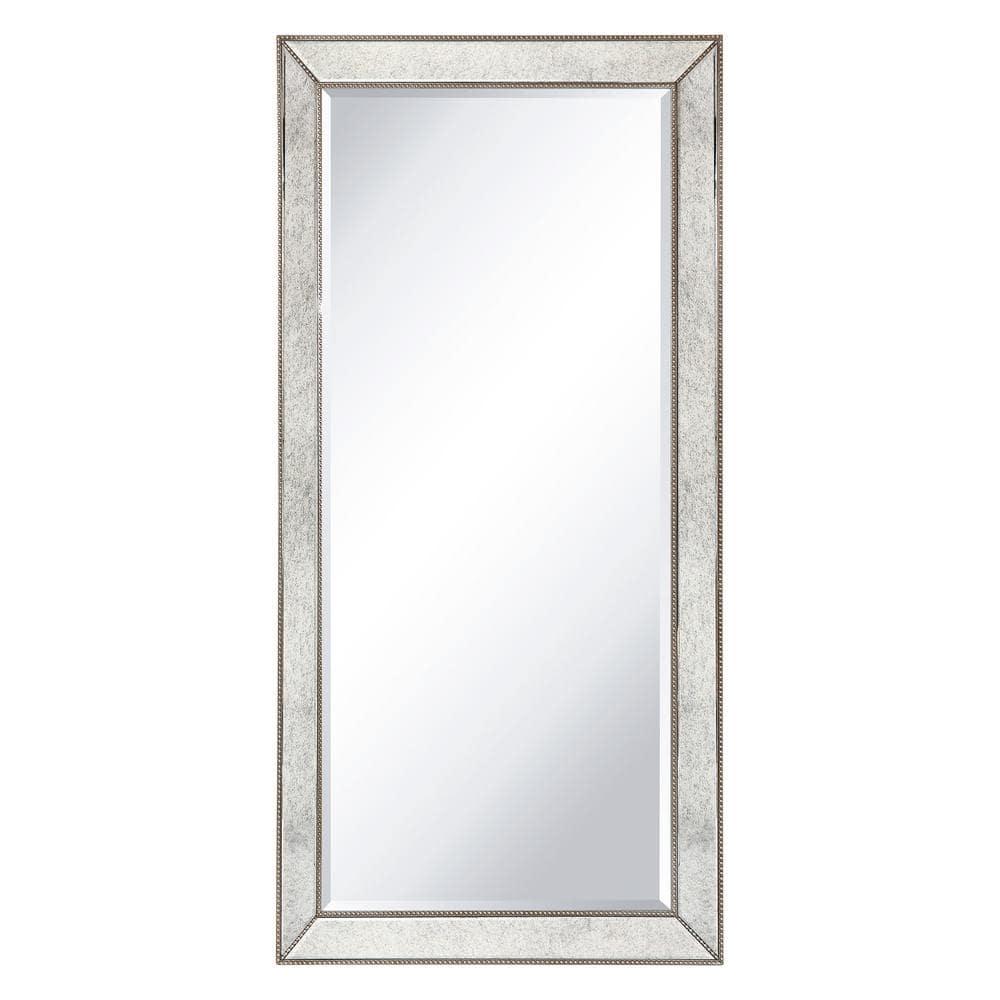 Empire Art Direct Champagne Bead Beveled Rectangle Solid Wood Framed Wall Mirror Ready to Hang, Living Room, Bedroom ＆ Office, 80" x 40"