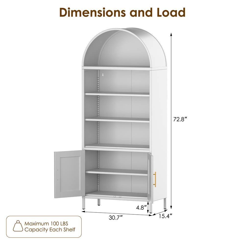 SUPEER Metal Garage Storage Cabinet, 72 Inches Tall Lockable  Storage Cabinet with Door and 5 Adjustable Shelves for Office and Home, Assembly Required