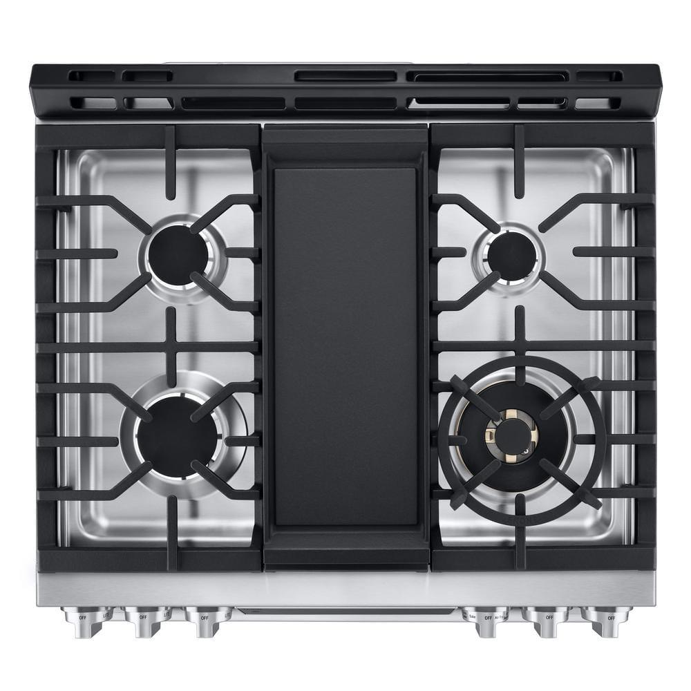 LG Studio LG STUDIO Smart Wi-Fi Dual Fuel Slide-in Range with ProBake Convection® and EasyClean®, 6.3 cu. ft. LSDS6338F