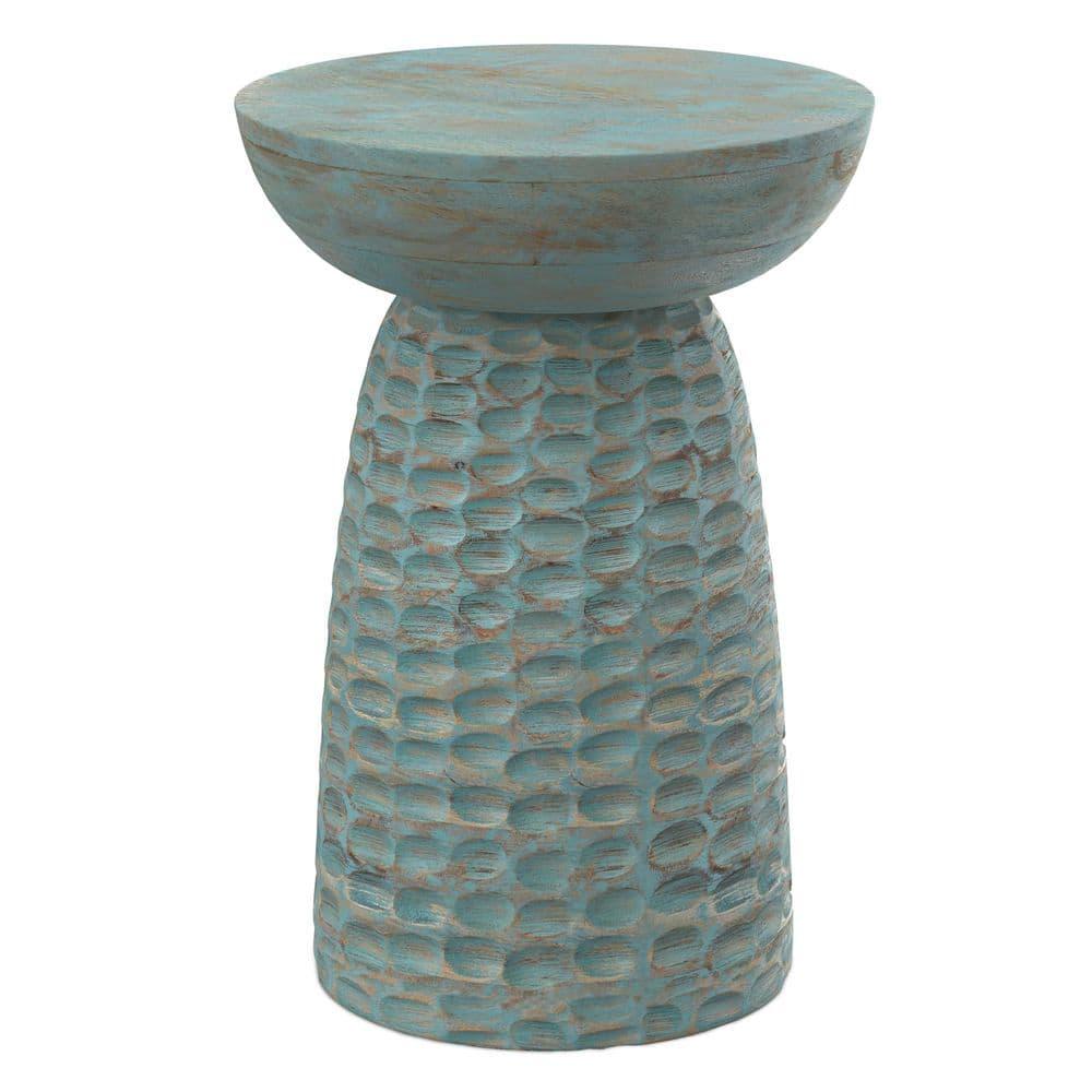 Simpli Home Boyd Solid Mango Wood Pedestal Accent End Table