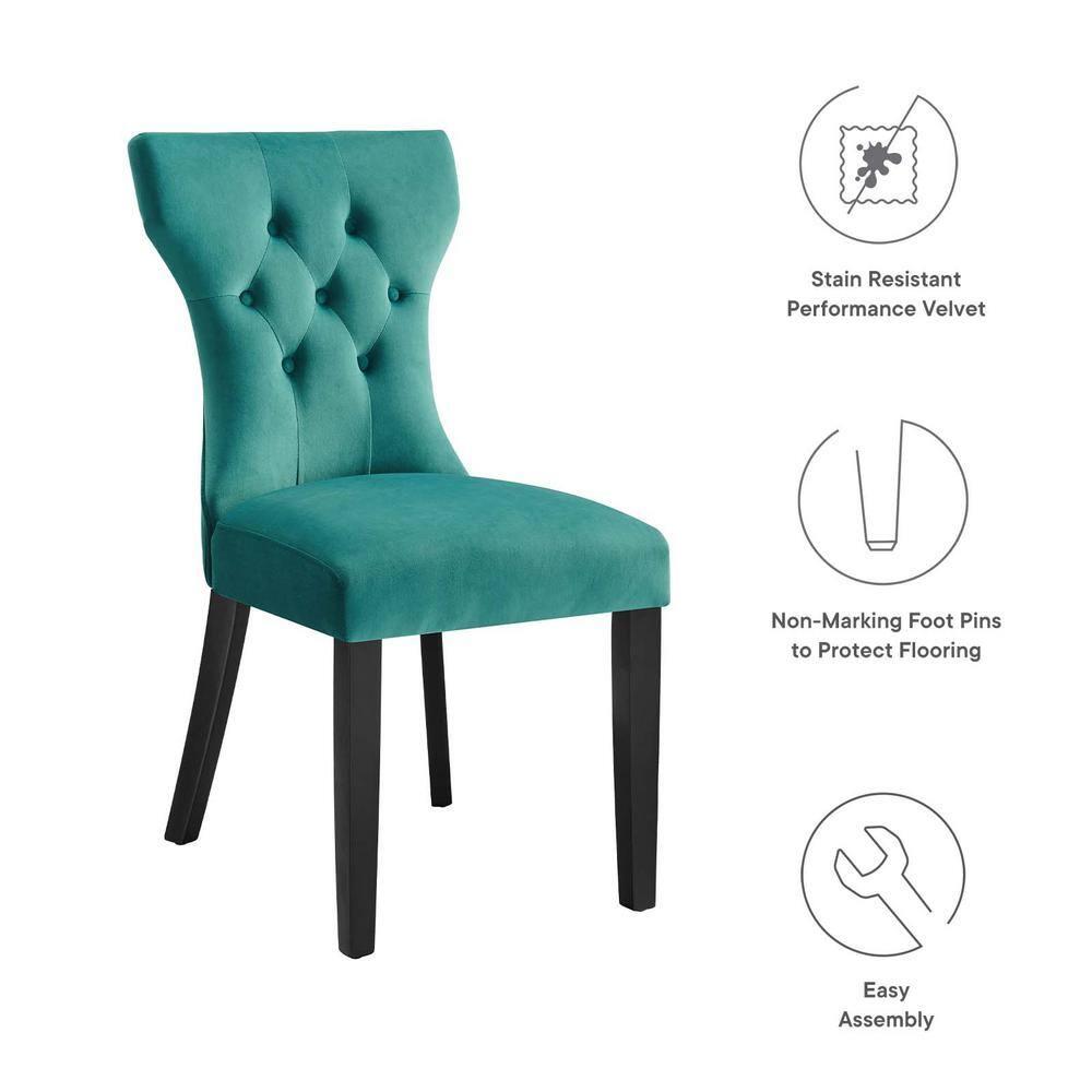 Modway Modway Silhouette Performance Velvet Dining Chairs