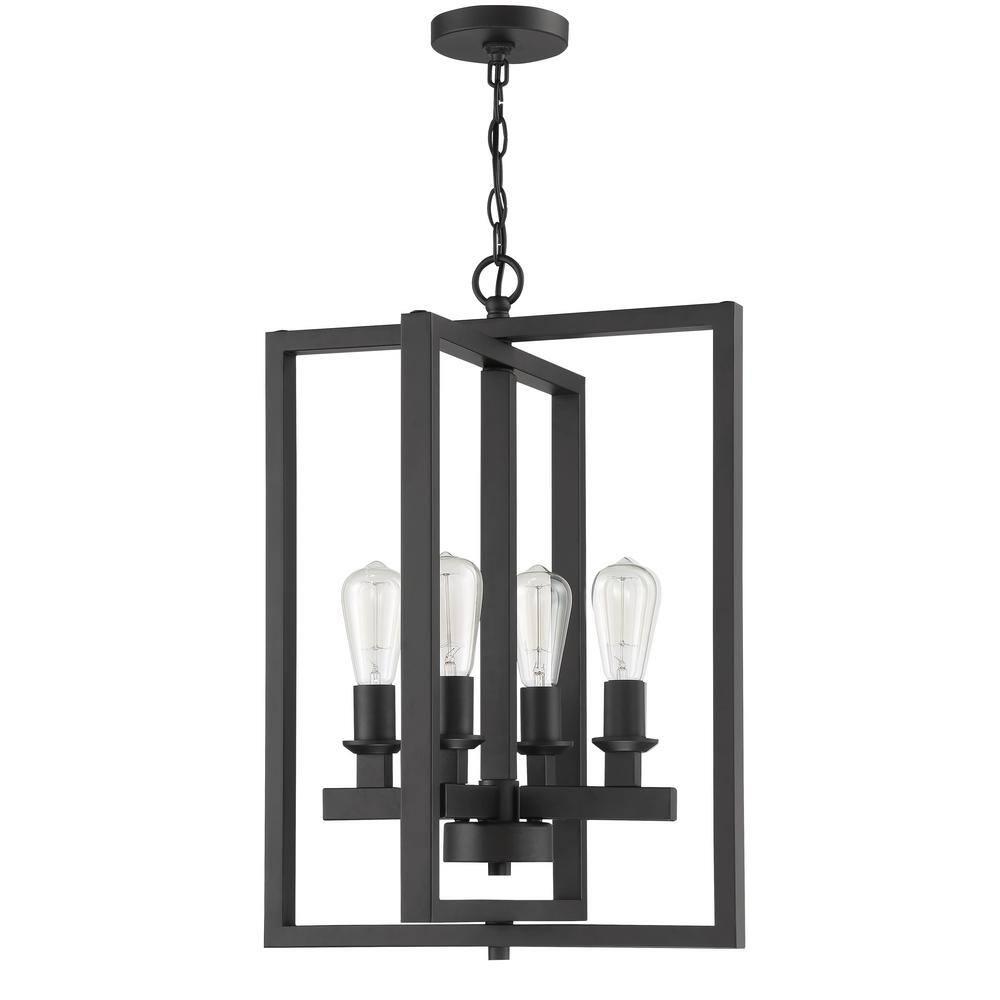 53134-FB-Craftmade Lighting-Chicago - Four Light Foyer in Transitional Style - 18 inches wide by 25.5 inches high-Flat Black Finish    -Traditional