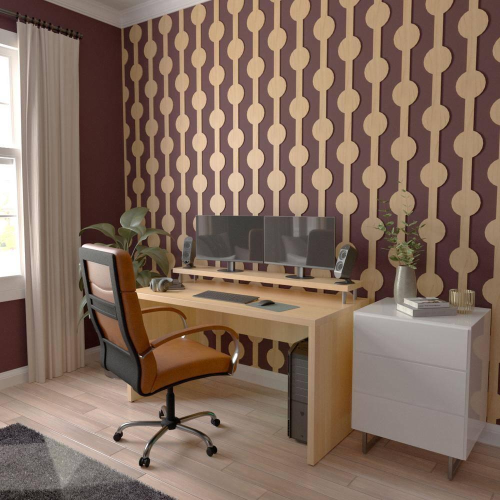 Ekena Millwork Bridgeport Adjustable Wood Decorative Slat Wall Panel Kit