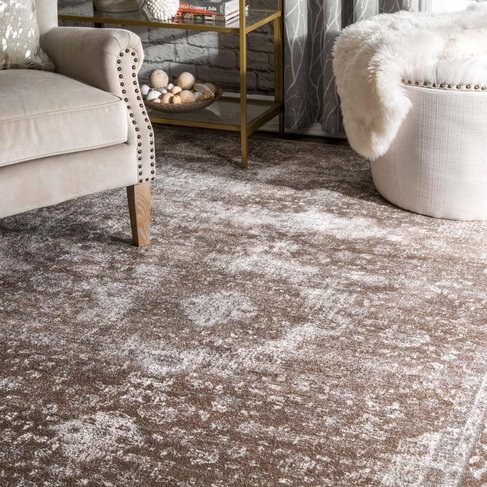 Nuloom Verona Oriental/Persian 4x6 Indoor Area Rug for Living Room Bedroom Dining Room Kitchen, Brown/Off White