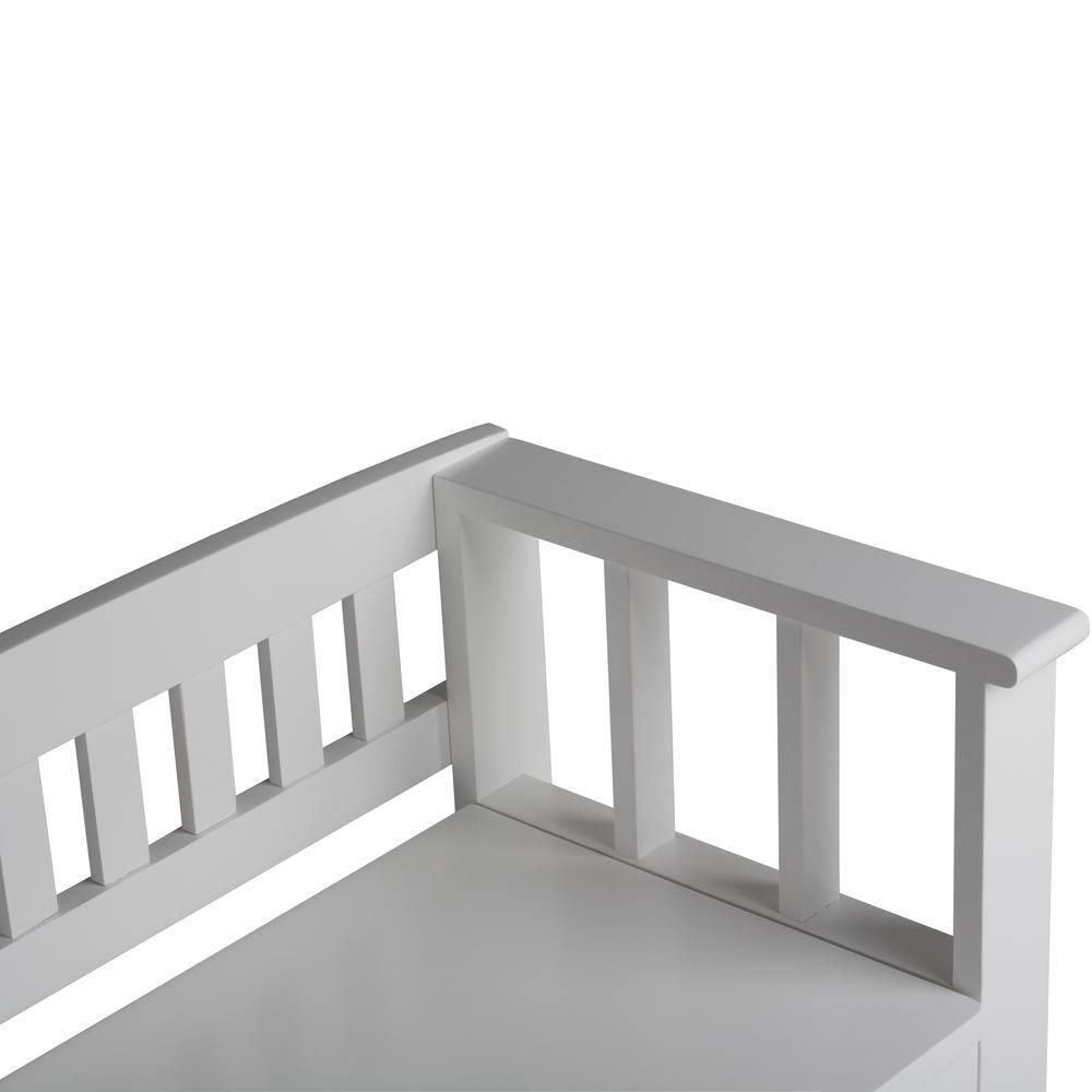 Simpli Home Acadian 48"W Solid Wood Entryway Storage Bench with Lift-Top Lid and Dual Compartments