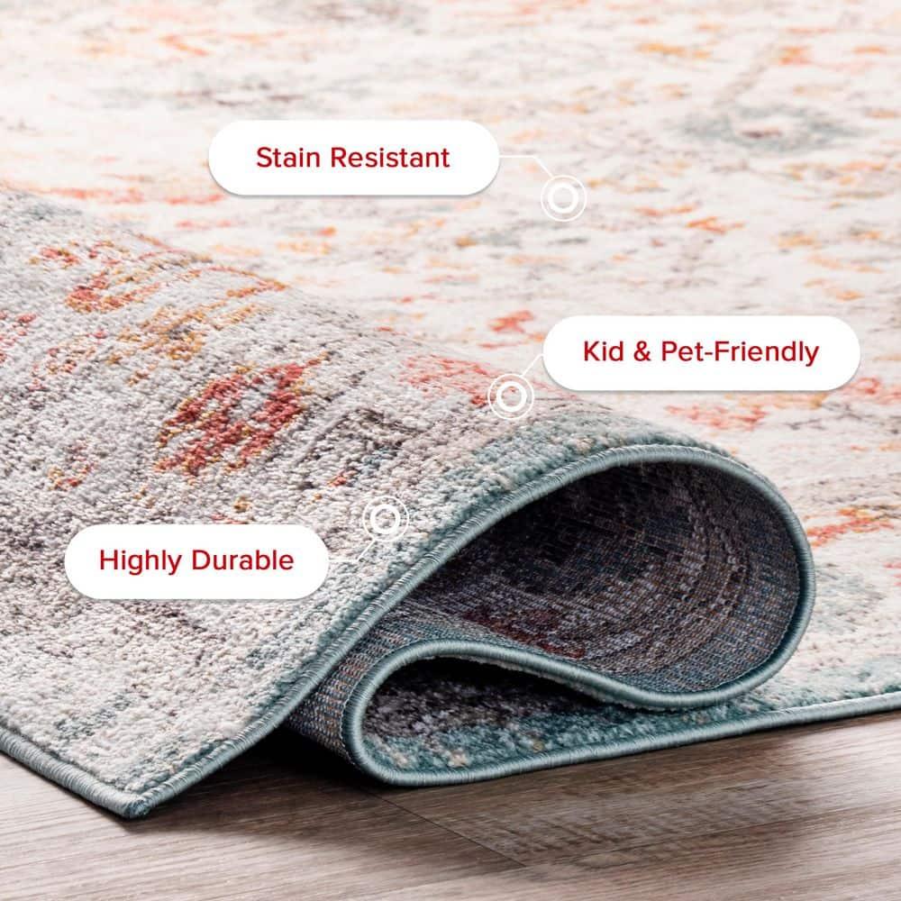 Lenore Vintage Floral 10 ft. x 14 ft. Beige Living Room/Bedroom/Dining Room Area Rug