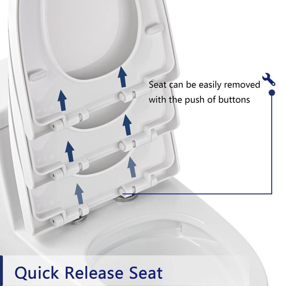 DeerValley Prism Dual-Flush Elongated One-Piece Toilet with Glazed Surface Lower Water Tank for Space Saving (Seat Included)