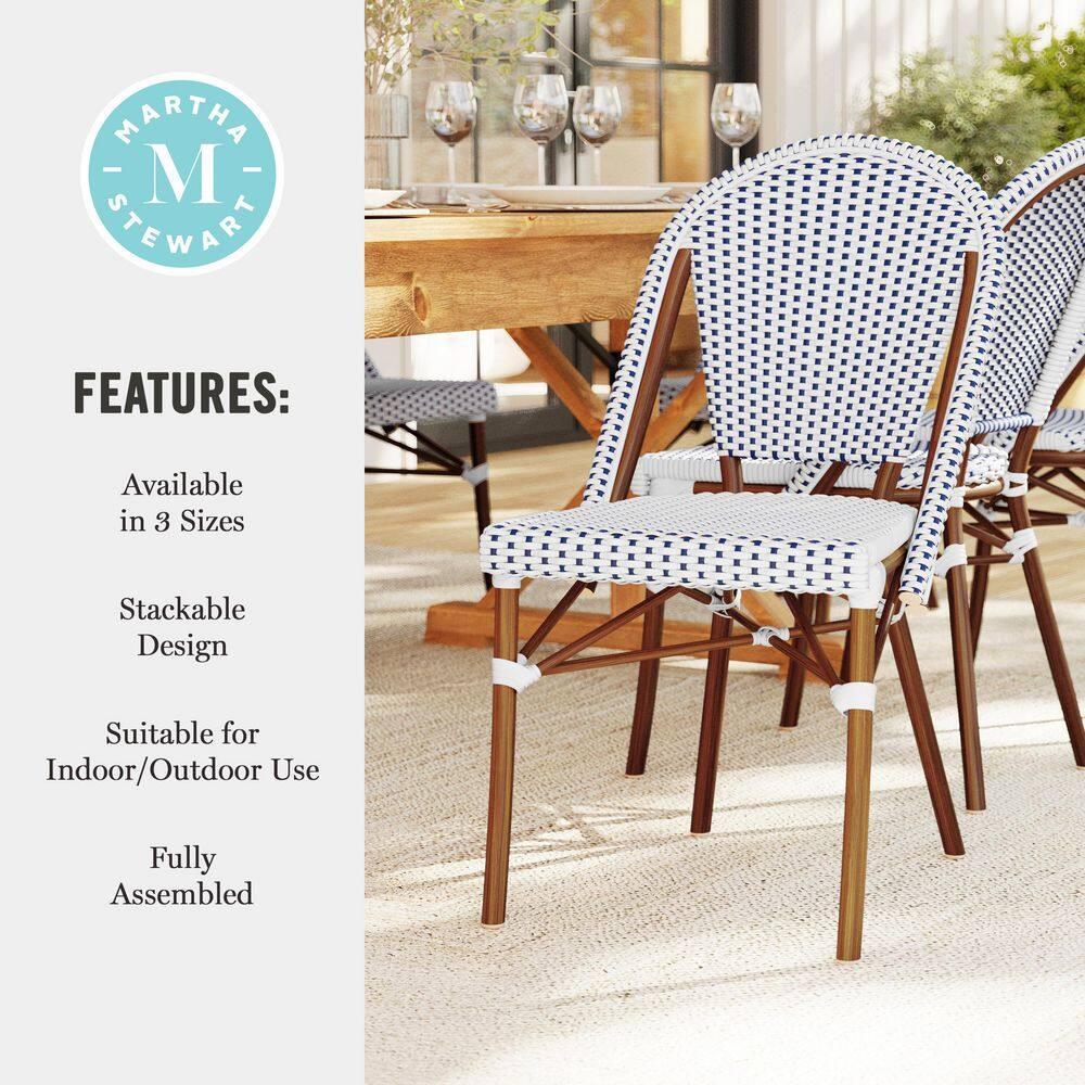 Martha Stewart Martha Stewart Lily Pond All-Weather Stackable Patio Bistro Dining Chairs (Set of 2)