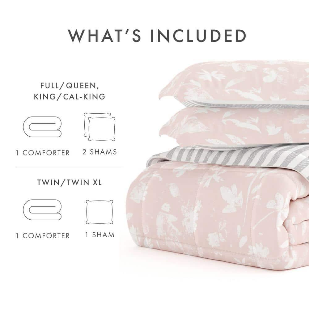 Becky Cameron Down Alternative Pressed Flowers Reversible Comforter Set