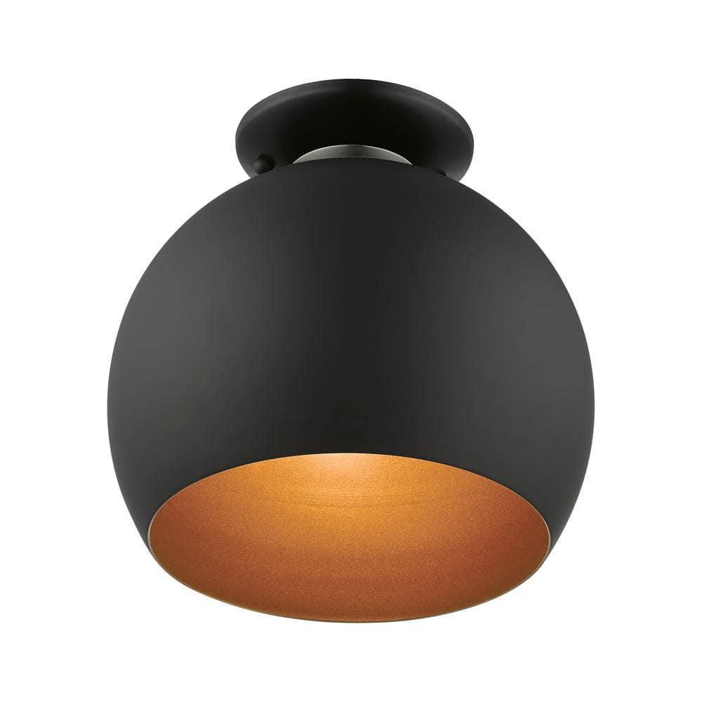 Livex Lighting Piedmont 1 - Light Semi-Flush Mount in  Black/Brushed Nickel