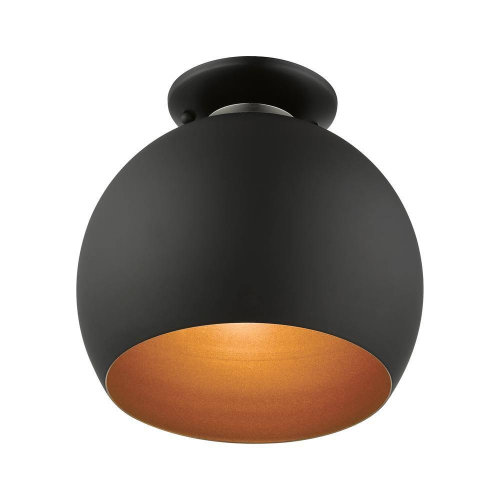 Livex Lighting Piedmont 1 - Light Semi-Flush Mount in  Black/Brushed Nickel