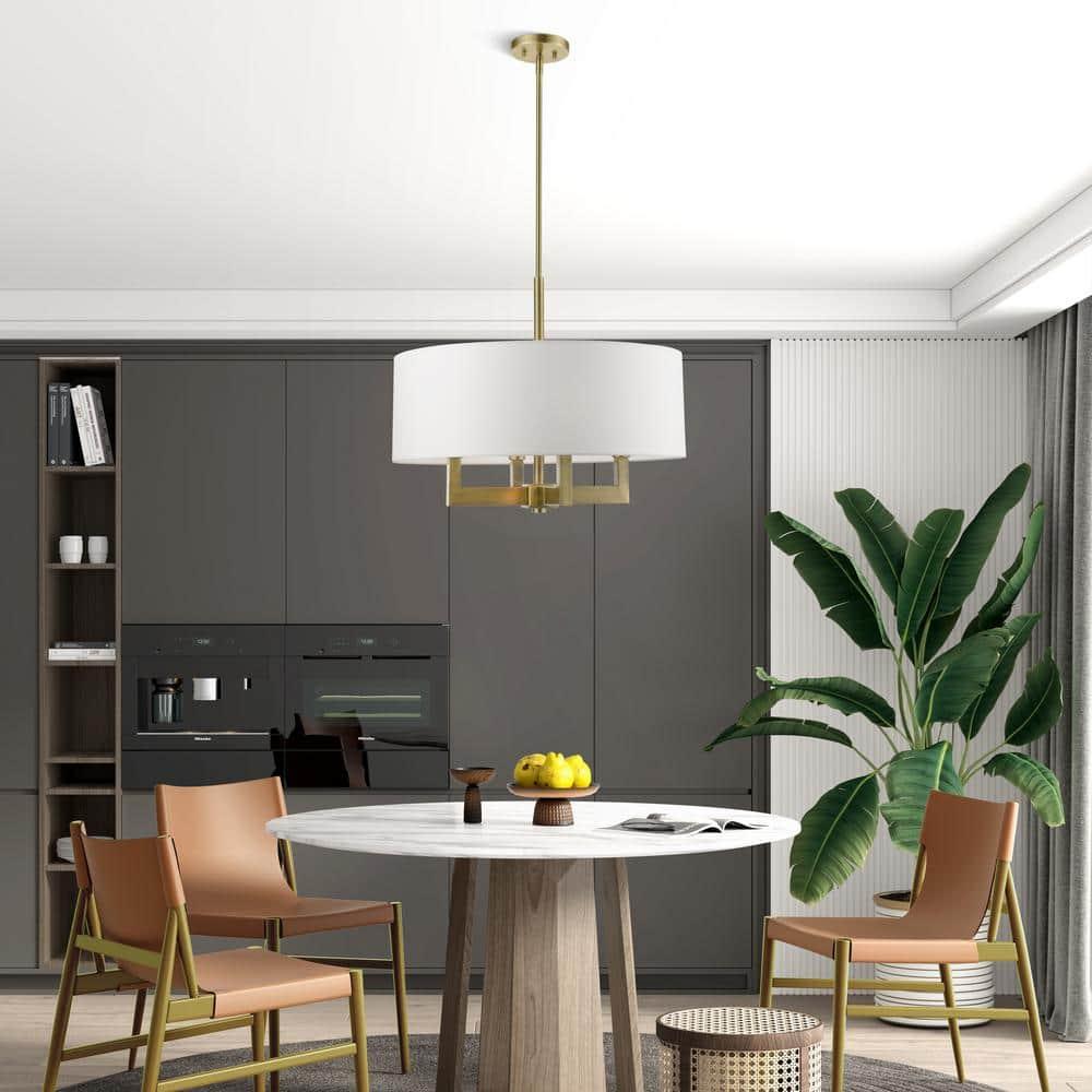 Livex Lighting Cresthaven 4 - Light Chandelier in  Antique Brass