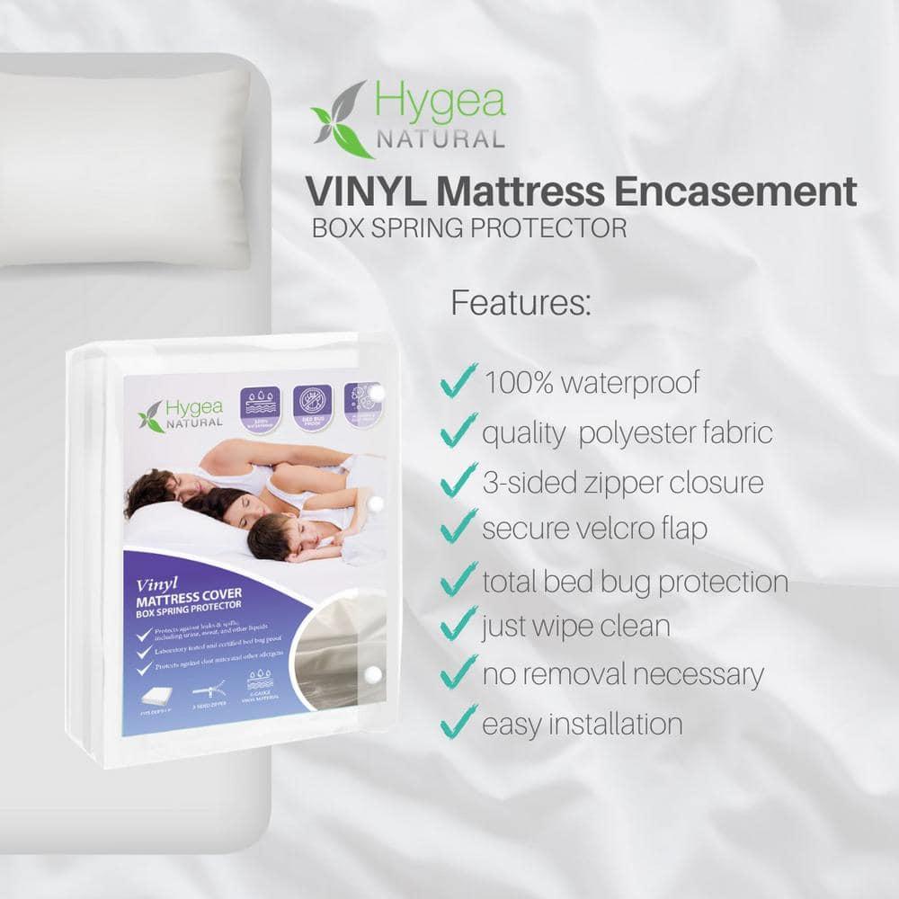 Hygea Natural 6 Gauge Vinyl Waterproof Zippered Box Spring / Mattress Protector