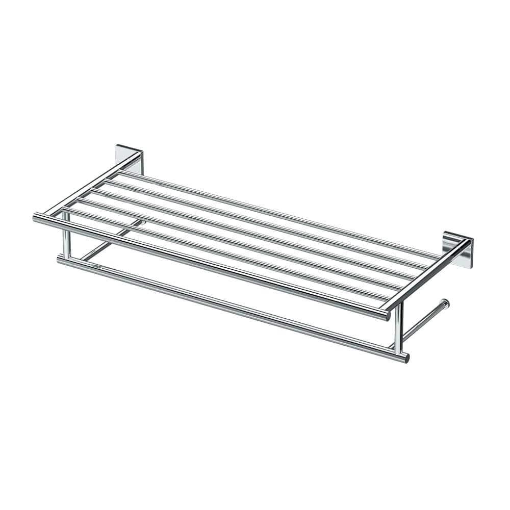 Elevate 24" W Wall Mount Stainless Steel Towel Rack | Hotel Style Towel Shelf with Towel Bar