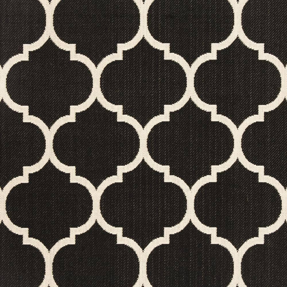 Courtyard CY6914 Power Loomed Indoor/Outdoor Area Rug - Black/Beige - 5'3"x5'3" - Safavieh.