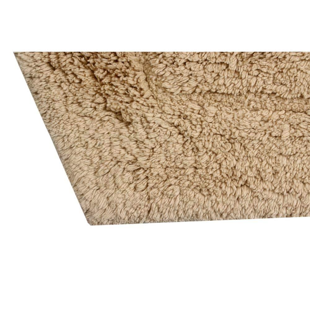 Home Weavers Double Ruffle Collection Toilet Lid Seat Cover, Elastic Edges, 100% Cotton Soft Non Slip Universal Fit for Standard Round Bath Room Bowl Lids, Washable, 18"x18" Toilet Lid Cover, Linen