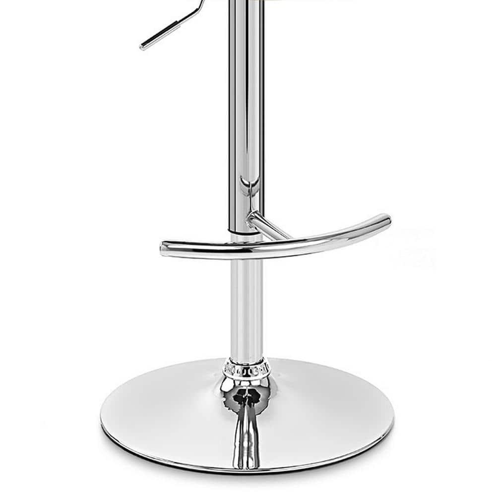 Armen Living Naples 34" Contemporary Faux Leather & Metal Bar Stool in Black