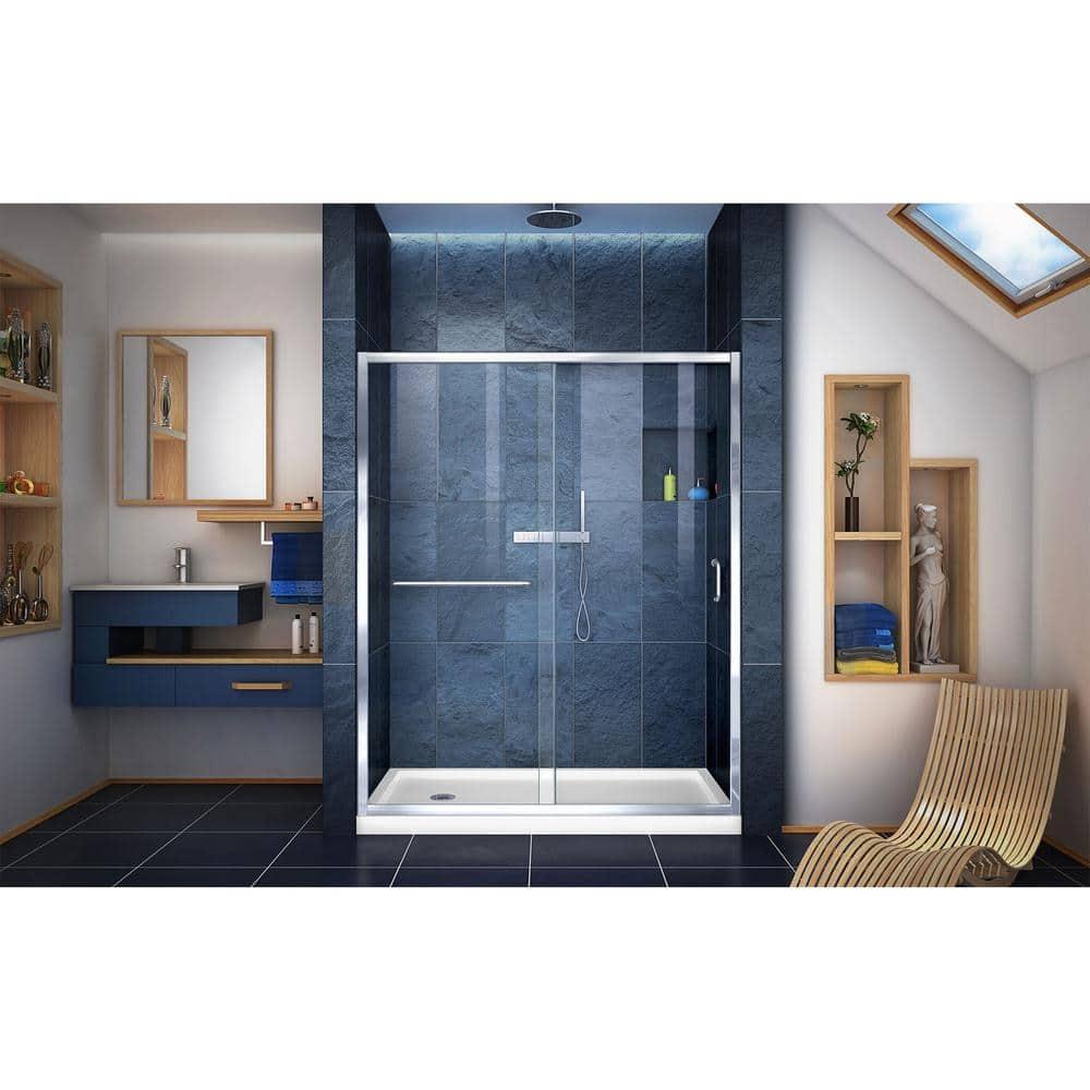 DreamLine Infinity-Z 60" W x 74.75" H Semi-frameless Sliding Shower Kit DL-6970L-01CL