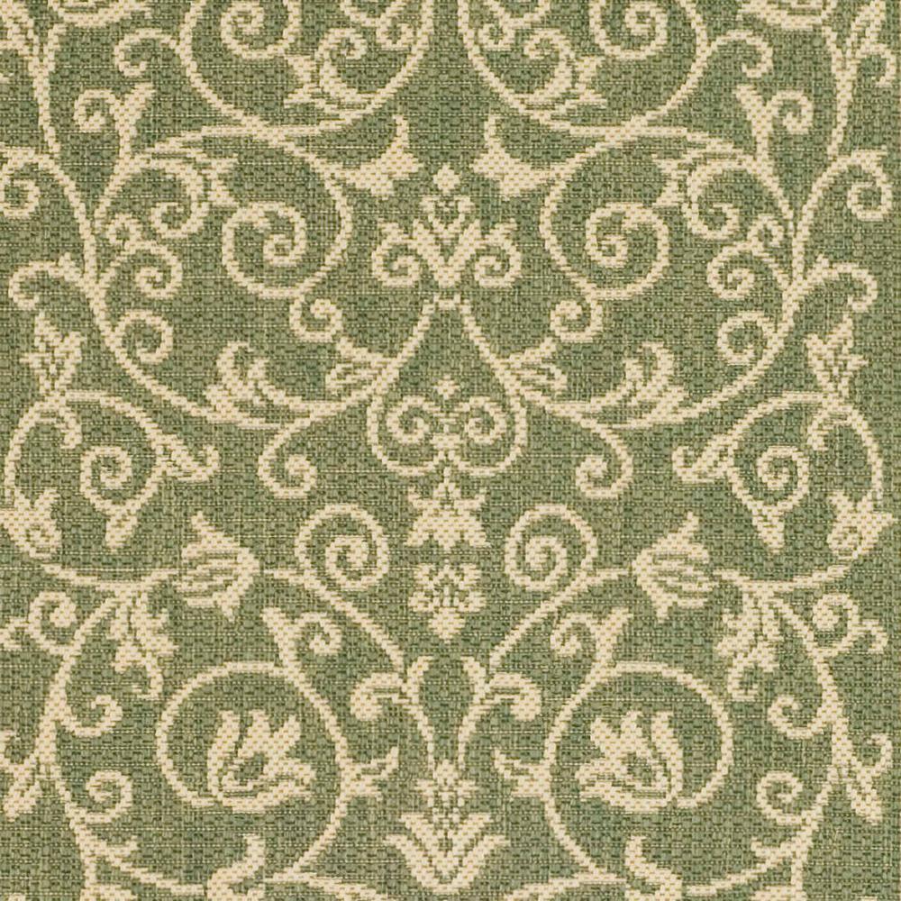Courtyard CY2098 Power Loomed Indoor and Outdoor Runner Rug - Olive/Natural - 2'3"x10' - Safavieh