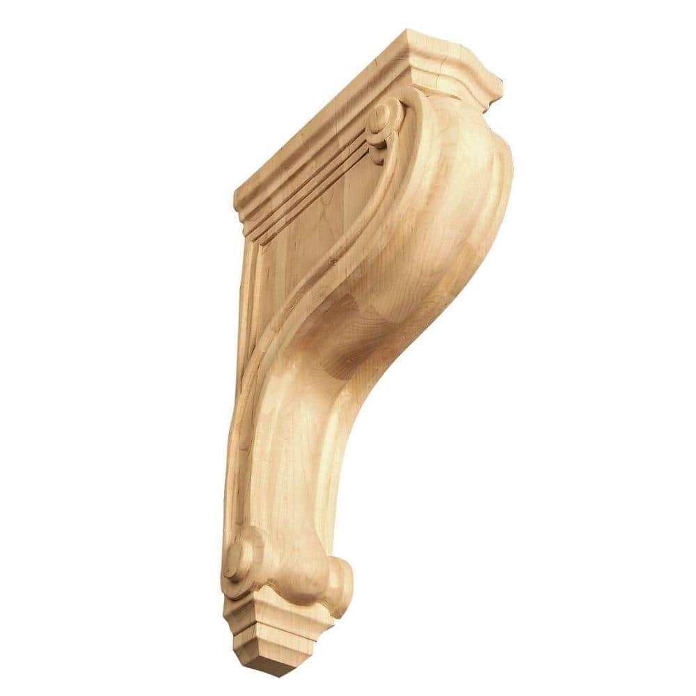 Architectural Products by Outwater L.L.C. 8 in x 2 in x 4-3/4 in Unfinished Small Solid Classic Traditional Plain Wood Corbel