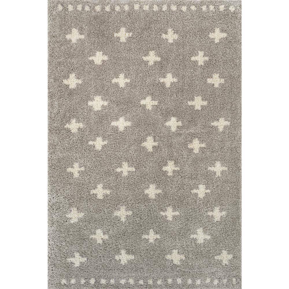 JONATHAN Y Cristo Berber Geometric Shag Gray/Ivory 3 ft. x 5 ft. Area Rug