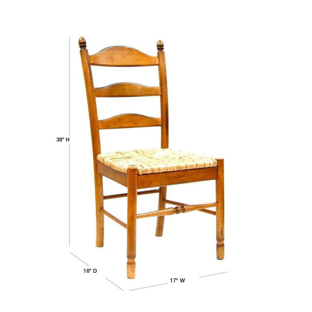 Carolina Living Aurora Rush Seat Dining Chair English Pine and Table: Woven, Ladder-Back, Wood Frame