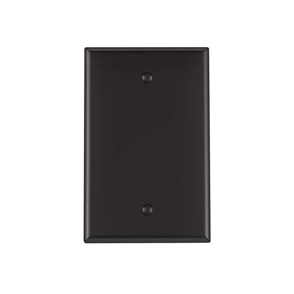 Leviton PJ13-E Wallplate 1-Gang Blank Midway Size Nylon - Black