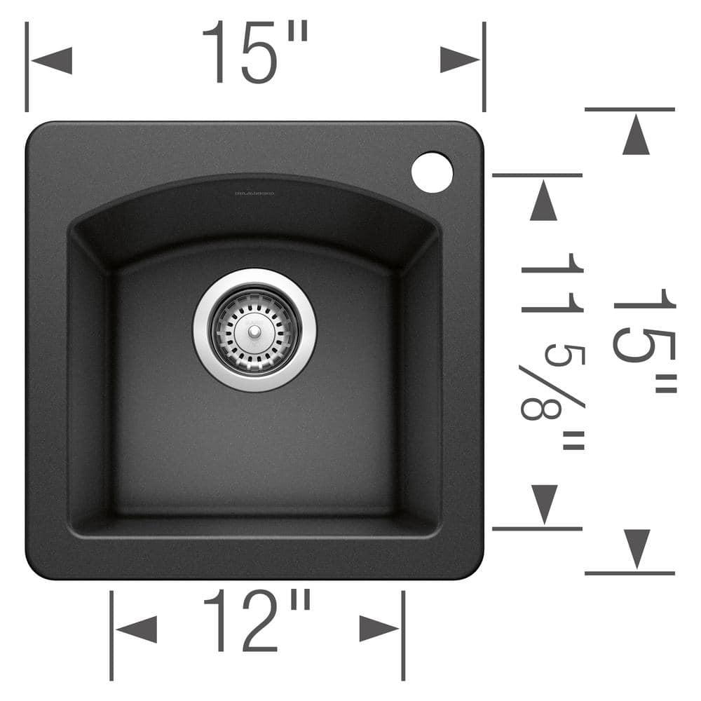 Diamond SILGRANIT 15" L x 15" W Drop-in/Undermount Bar Sink